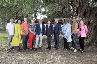 Mayor Clover Moore's candidates for the City of Sydney election: William Chan, Jess Scully, Philip Thalis, Elaine Czulkowski, Mike Galvin, Clover Moore, Robert Kok, Emelda Davis, Adam Worling and Jess Miller.