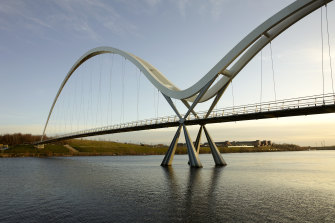 The Infinity Bridge in north-east England is one of a dozen bridge styles studied for the 2016 Arup Teneriffe to Bulimba report, which has never been released.