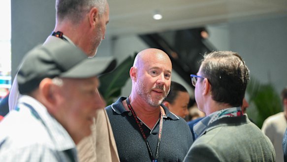 Luke Sayers emerges at the grand prix.