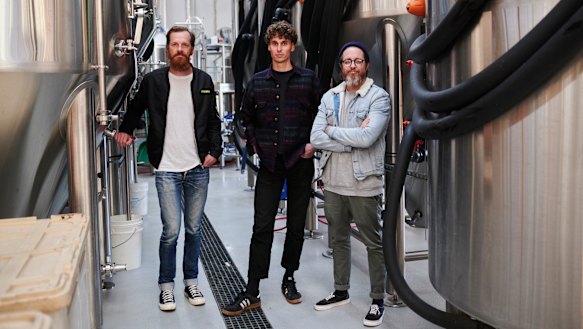Heaps Normal co-founders, from left: Andy Miller, Ben Holdstock and Peter Brennan. 