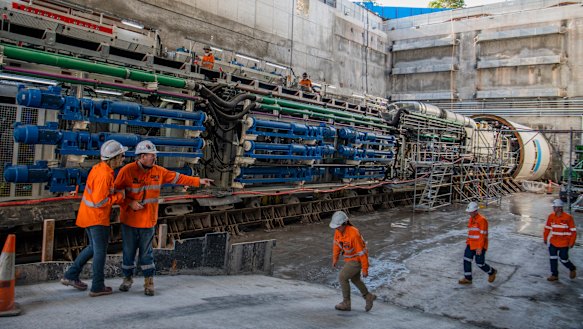 Wendy, one of five tunnel boring machines, is about 150 metres long.