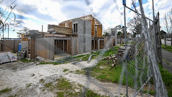 Chiodo Corporation’s half finished development on Warrigal Road in Ashburton before its sale to a new developer by liquidators. 