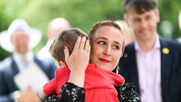 Gabrielle Williams MP with her son  Ruairí.