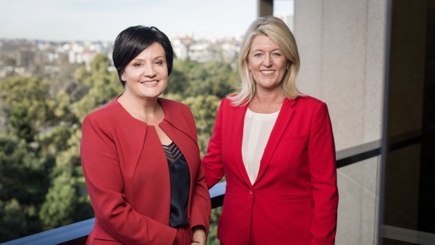 NSW Labor Party leader Jodi McKay (left) and her deputy, Yasmin Catley. 