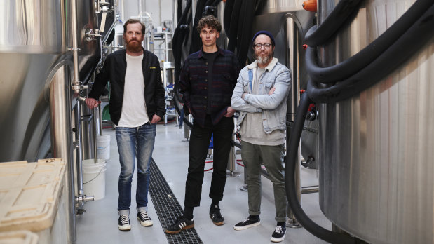 Heaps Normal co-founders, from left: Andy Miller, Ben Holdstock and Peter Brennan. 