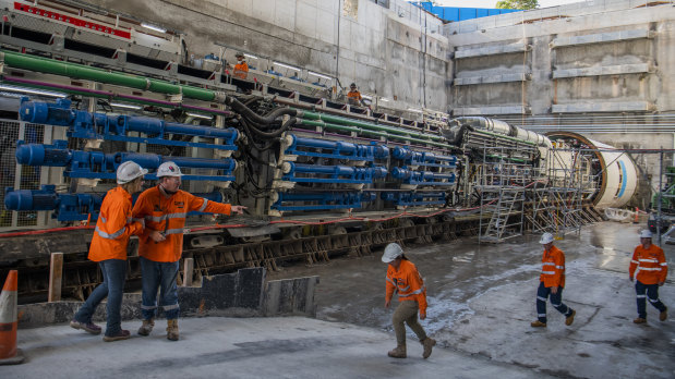 Wendy, one of five tunnel boring machines, is about 150 metres long.