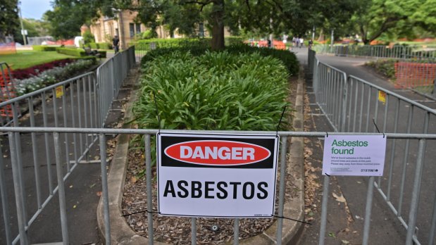 Victoria Park in the City of Sydney was fenced off on Wednesday after asbestos was discovered.