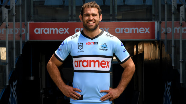 Dale Finucane at Sharks training on Saturday after joining the club from the Melbourne Storm.