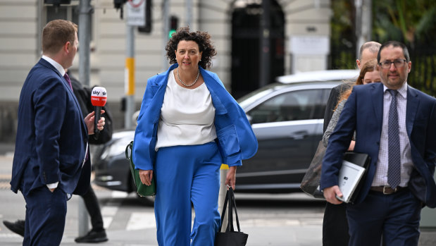 Monique Ryan arrives for a court hearing in February when she was being sued by her former adviser. The case eventually settled.