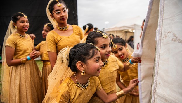Dancers at Blacktown Showground’s Diwali festival.