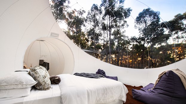 Bubbletent’s clear top allows guests to nod off under the stars.