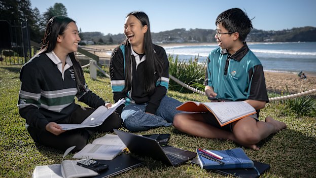 Siblings Tammie, Rebecca and Josh Liew are all studying for their HSC this year.