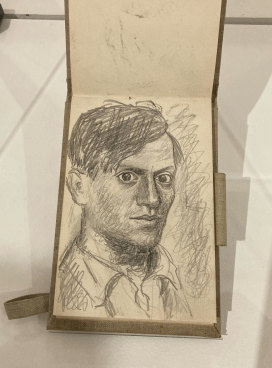 A 1918 self-portrait in pencil by Pablo Picasso in his 30s made in a small notebook.