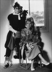 Recession dressing at Yuill|Crowley Gallery, Pyrmont: Kerry Grima & Jenny Faulkner, April 20, 1983.
