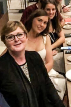 A photo of Brittany Higgins and Senator Linda Reynolds taken on May 16, 2019, showing her wearing the white dress she wore on the night of her alleged rape on March 23 that year.