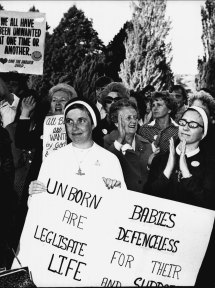 Anti abortion law demonstrators after on demand bill was defeated, Canberra, May 10, 1973.