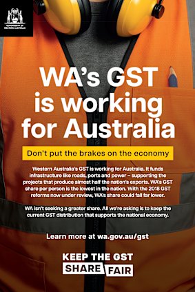 WA GST advertising material. 