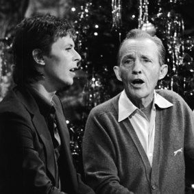 David Bowie and Bing Crosby sing together for Christmas in 1977.