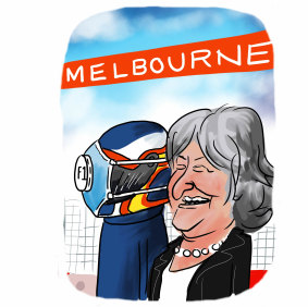 Racers ready: UK High Commissioner to Australia Victoria Treadwell at the Australian Grand Prix