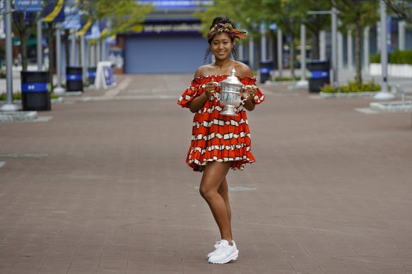 Osaka dressed in a nod to her Haitian heritage for the photo shoot after her US Open win.