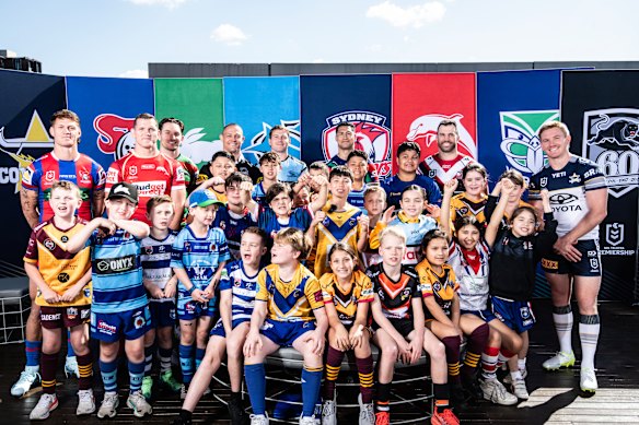 Young rugby league fans at the NRL finals launch on Monday in Sydney. 