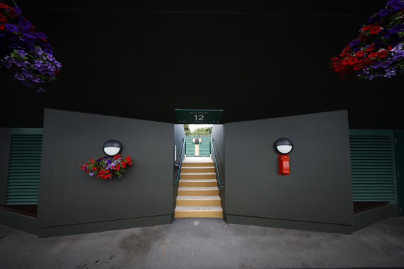 The steps leading up to Wimbledon’s No.2 Court.