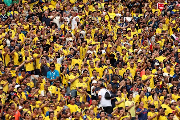 Ecuador fans in the stands.