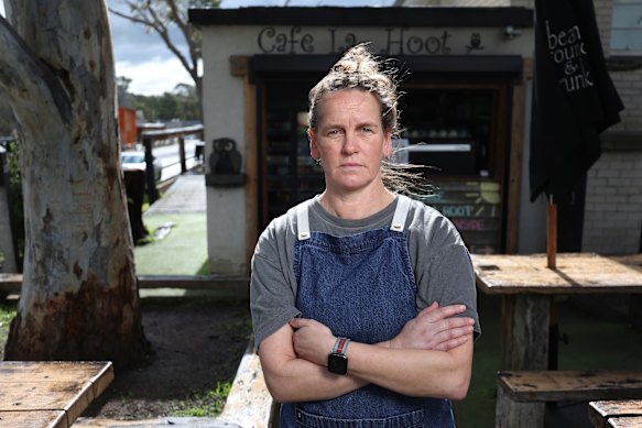 Jacqui Doyle owns Winchelsea’s La Hoot Cafe and is fearful of fast-food chains moving into her town.
