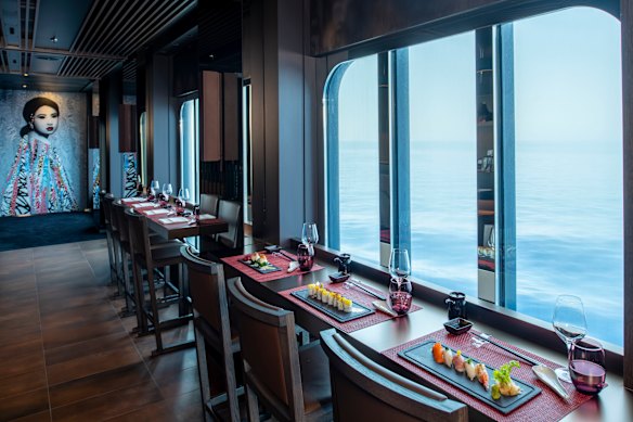 Koko’s, where guests can dine on sushi at an ocean-view benchtop.
