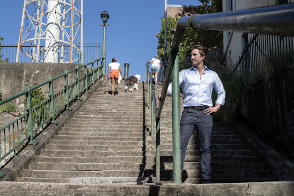 City of Sydney Liberal councillor Lyndon Gannon said elderly people and families with kids living found it difficult to use the McElhone Stairs.