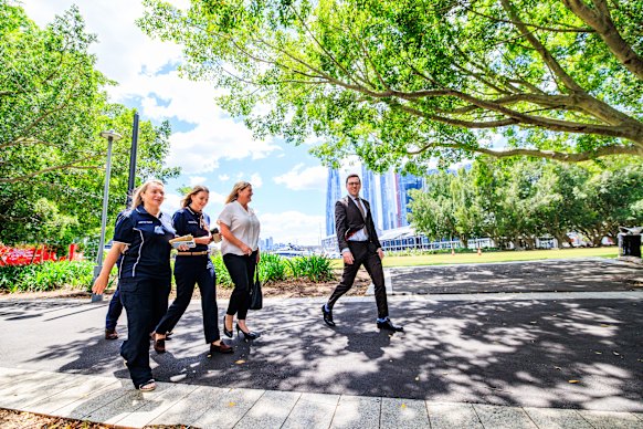 Commissioner Angus Abadeee with taskforce members this week in Pyrmont.