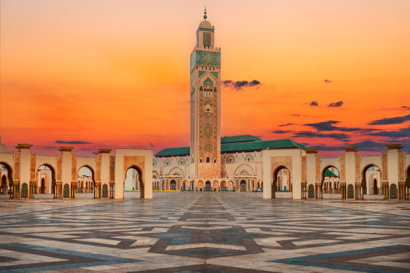 Casablanca’s Hassan II Mosque and the highest minaret in the world.