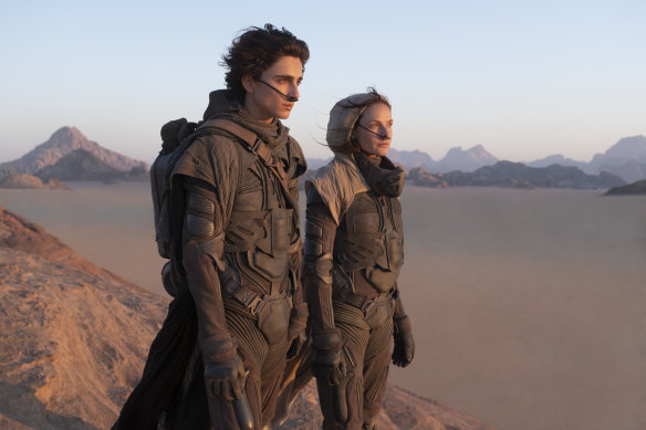 Chalamet and Ferguson in Dune.