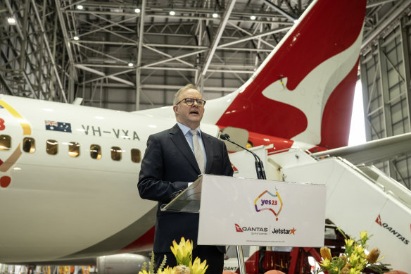 Prime Minister Anthony Albanese welcomed Qantas’ commitment to the Voice.