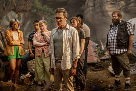 Eric McCormack (middle) leads the cast of thriller Nine Bodies in a Mexican Morgue.