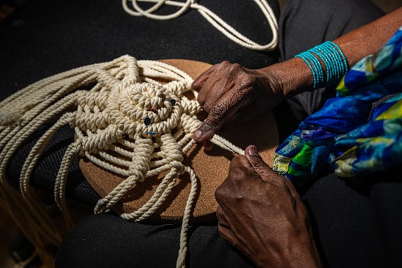 Gail Mabo’s knotted shells. 