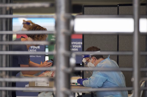 A COVID-19 testing centre opened at the MCG on Wednesday.