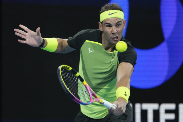 Rafael Nadal competing at the United Cup earlier this year.