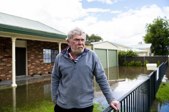 Hugh Egan, 58, outside his house in Forbes.