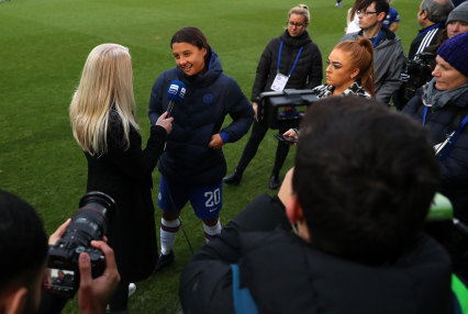 In demand: Sam Kerr's arrival at Chelsea made her the English league's highest-paid player.