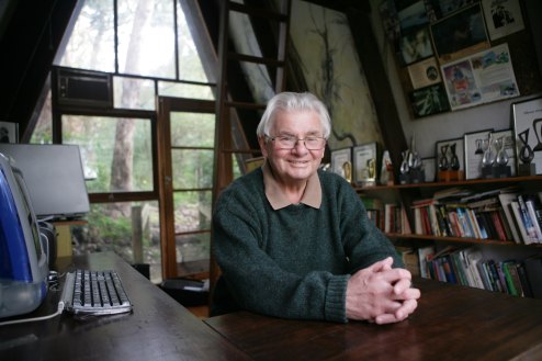 Cliff Green in his Warrandyte study, 2012.