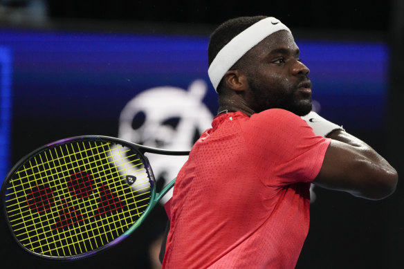 America’s Frances Tiafoe takes the second match for Team United States in Sydney.
