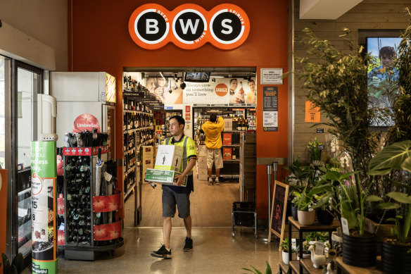 Drinks sales at liquor store chains BWS and Dan Murphy’s grew 3.4 per cent.