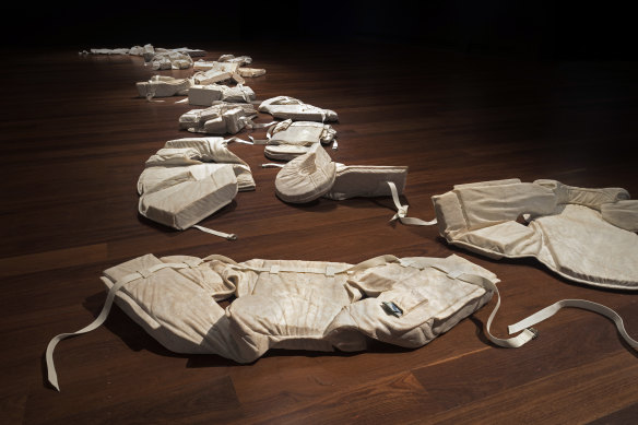 This 2013 work of Seton’s was inspired by asylum seekers’ life jackets washed ashore.