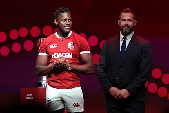 Lions captain Maro Itoje and coach Andy Farrell.