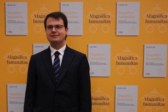 Anthropic co-founder Christopher Olah at the vatican on Monday.