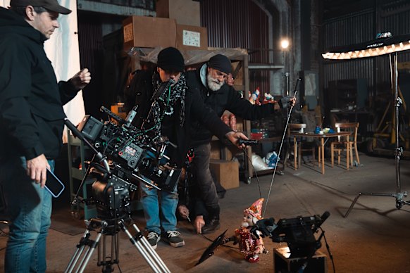Behind the scenes of Gnomes.