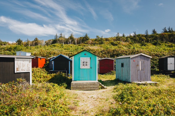 Colourful beach huts of Tisvildeleje Strand.