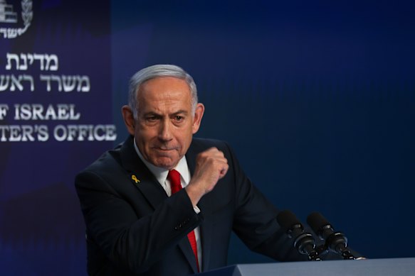 Israeli Prime Minister Benjamin Netanyahu speaks during a press conference in Jerusalem last month.