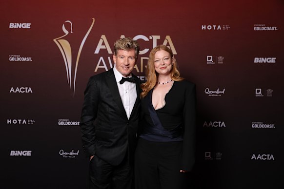 David Wenham and Sarah Snook at this year’s awards.